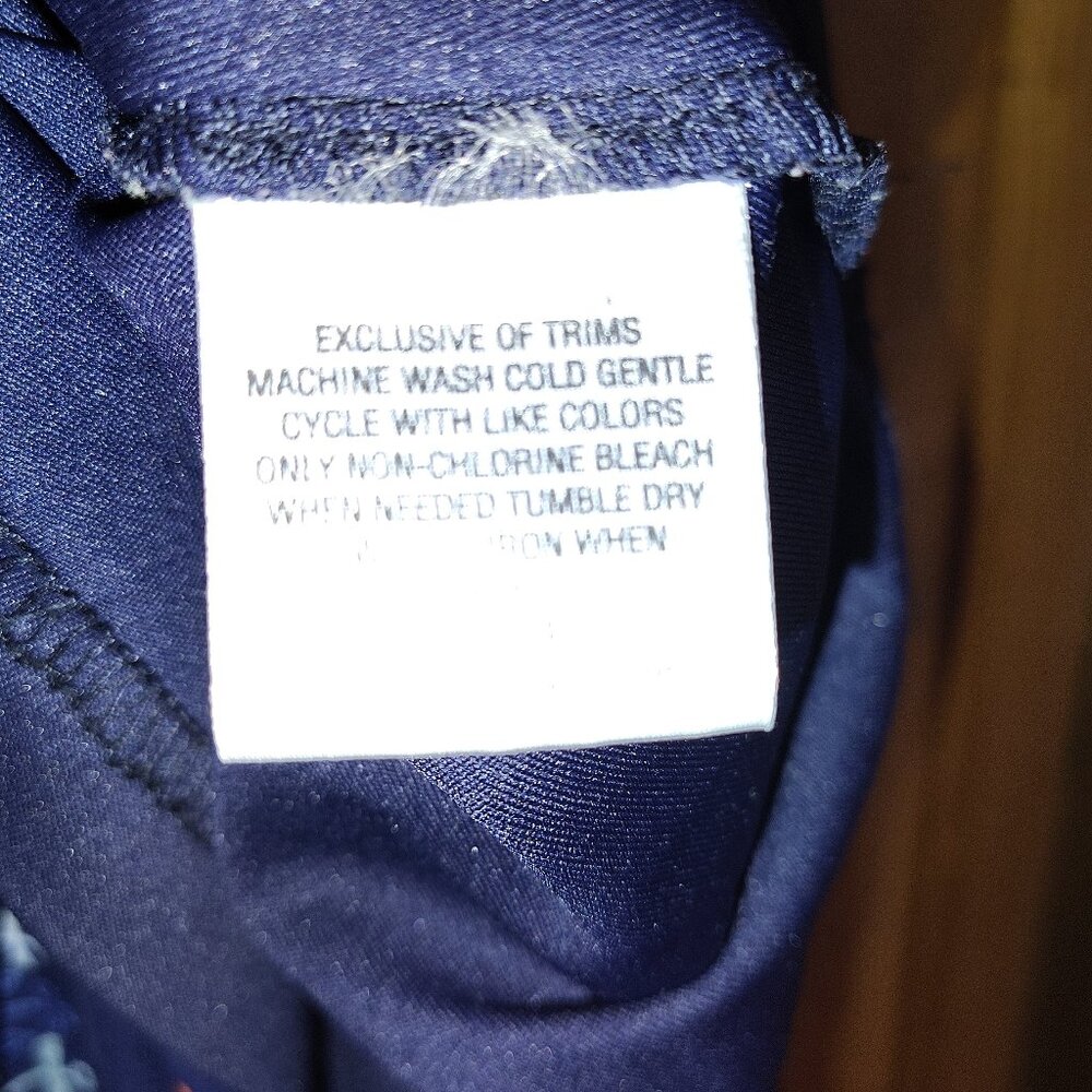 Maison Jules Blue & Red Anchor Midi Dress Womens M Keyhole Tieback - Picture 7 of 7